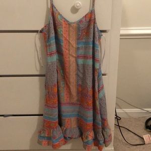 Patterned mink pink sundress XS